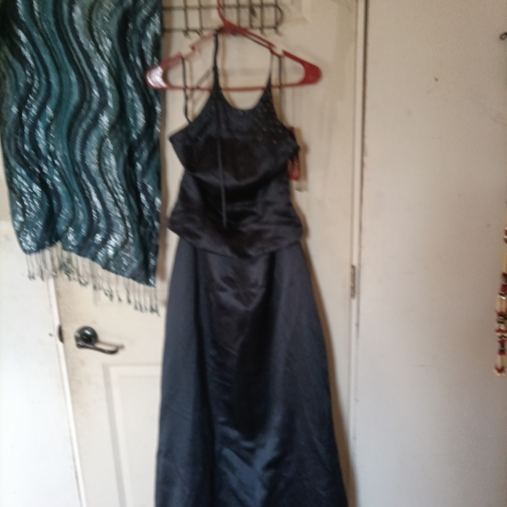 Milano Black Satin Maxi Dress